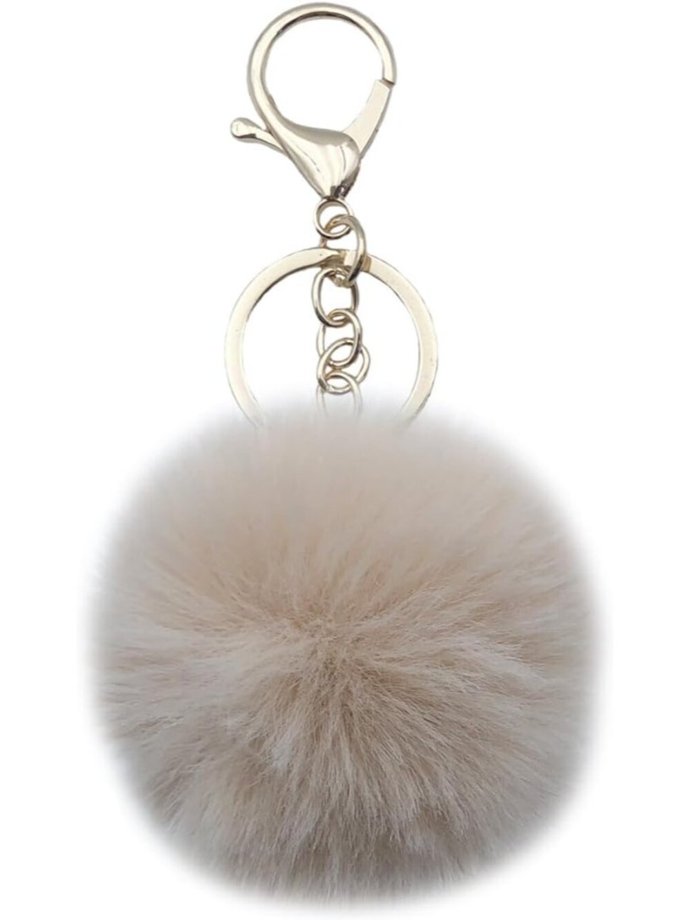 Pom Pom Keychain Faux Rabbit Fur Ball Keychains Plush Pompoms